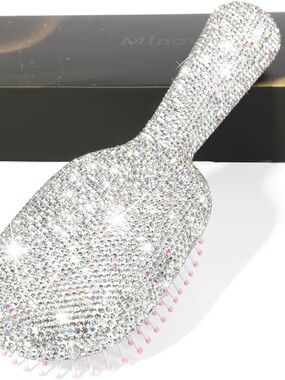 NWT Sparkling Bling Swarovski Rhinestone Crystal Hair Brush + FREE Gift!